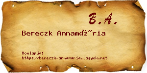 Bereczk Annamária névjegykártya