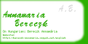 annamaria bereczk business card